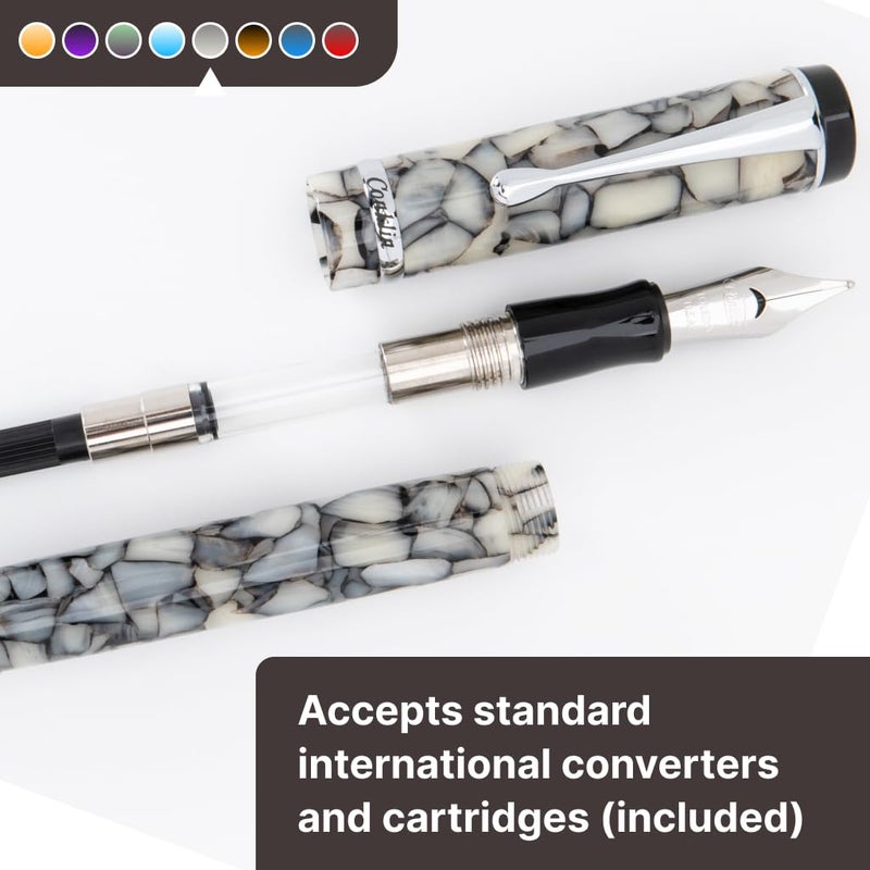 Conklin Duragraph Fountain Pen Cracked Ice - Extra Fine Nib, Precision Writing Instrument with Unique Design - Image 2